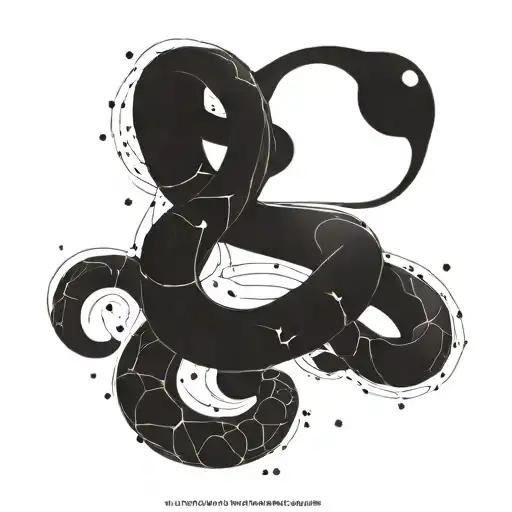 snake with the constellation of Leo tattoo design idea