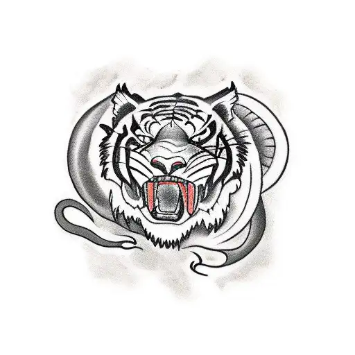 mix tattoos that need to include : tigers, dragon and rat tattoo design idea