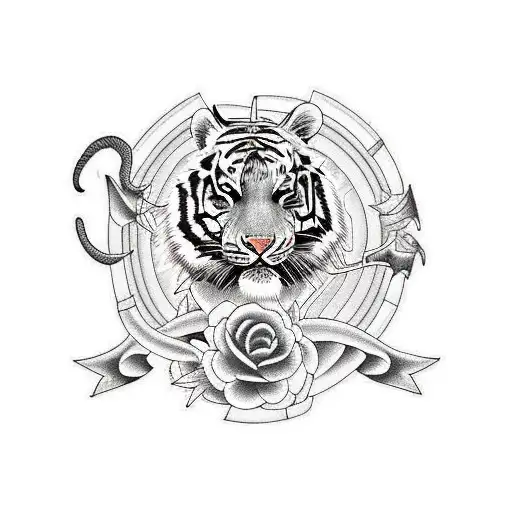 animal tattoos need tigers, dragon and rat tattoo design idea