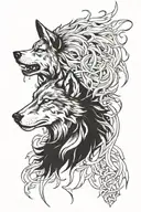 inner demons sadness solace wolf tattoo design idea