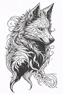 inner demons sadness solace wolf tattoo design idea