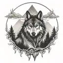 depression lone wolf Forrest  tattoo design idea