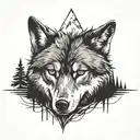 depression lone wolf Forrest  tattoo design idea