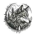 depression lone wolf Forrest  tattoo design idea