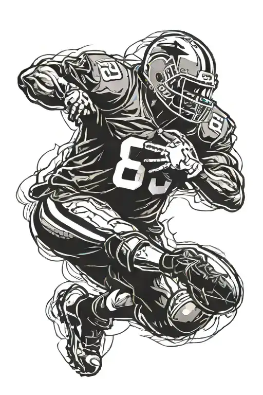 American football player surrounded tattoo design idea