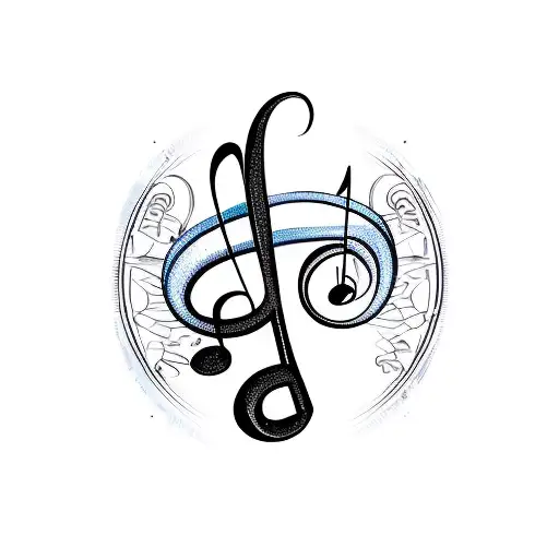 treble clef and bass clef with drumsticks  tattoo design idea