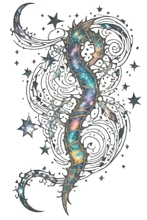 spine tattoo Milky Way tattoo design idea