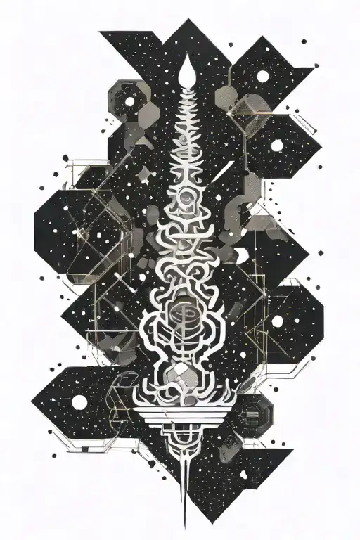 spine tattoo Milky Way tattoo design idea