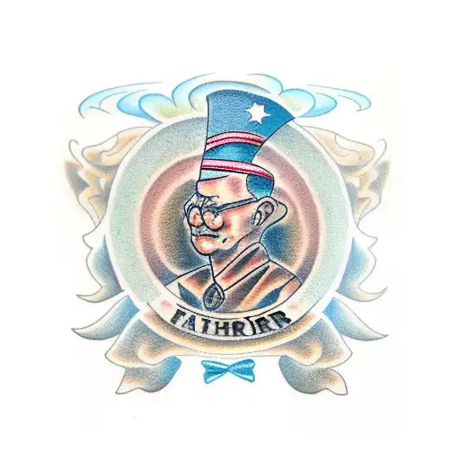 memorial for father tattoo design idea