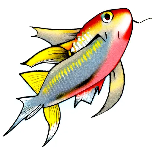 fish and lures tattoo design idea