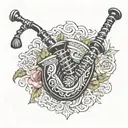 Bagpipe, Brittany tattoo design idea