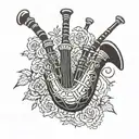 Bagpipe, Brittany tattoo design idea