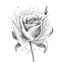 tulips, lilies, roses bouquet  tattoo design idea