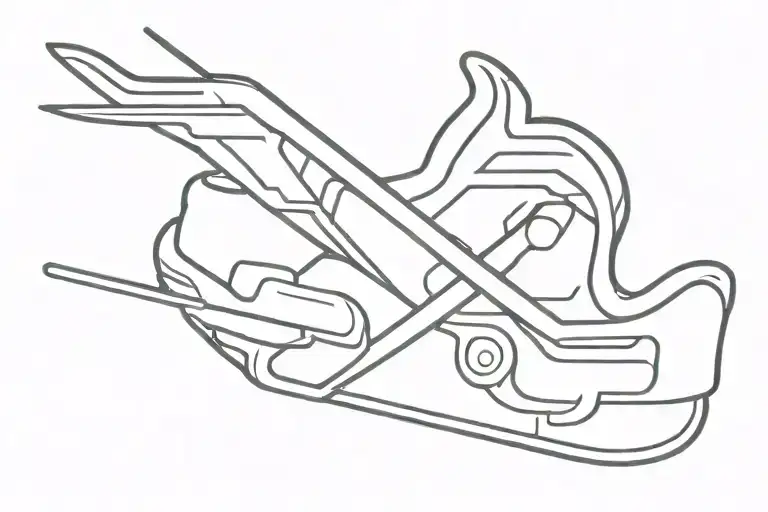 Vancouver Canucks skate logo intertwined with Canada flag tattoo design idea