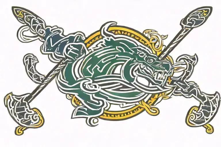 Vancouver Canucks skate logo intertwined with Canada flag tattoo design idea