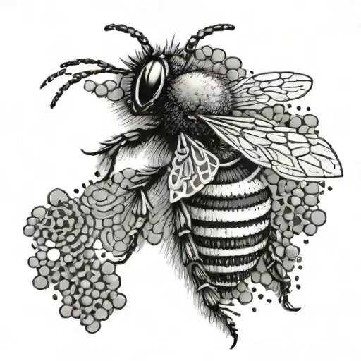 bee with number 9 inside symbolizing tattoo design idea