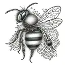 bee with number 9 tattoo design idea