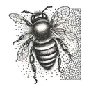 bee with number 9 tattoo design idea