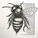 bee with number 9 tattoo design idea