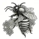 bee with number 9 inside symbolizing tattoo design idea
