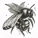 bee with number 9 inside symbolizing tattoo design idea