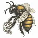 bee with number 9 inside symbolizing tattoo design idea
