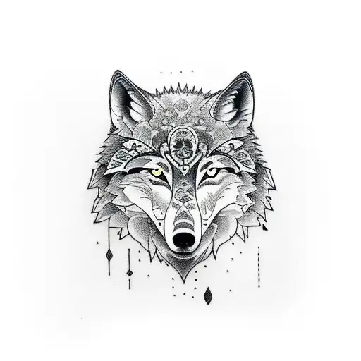 alone wolf tattoo design idea