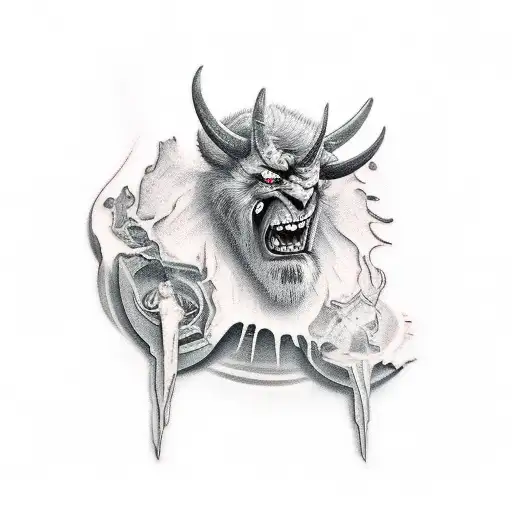 devil alone tattoo design idea