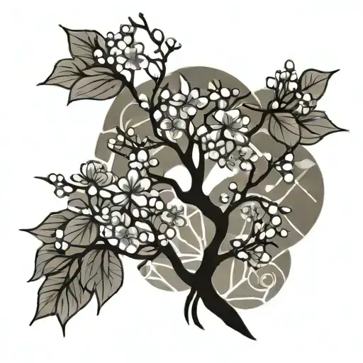 plum blossom tree tattoo design idea