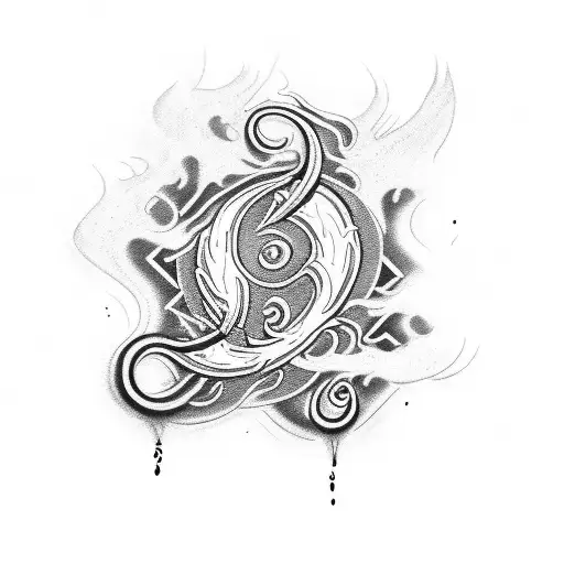 the words "Hot One" written with flames tattoo design idea
