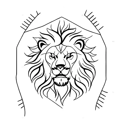 sun, lion, cancer, wolf, moon tattoo design idea