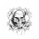 Skull rose tattoo design idea