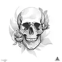 Skull rose tattoo design idea