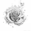 Skull rose tattoo design idea