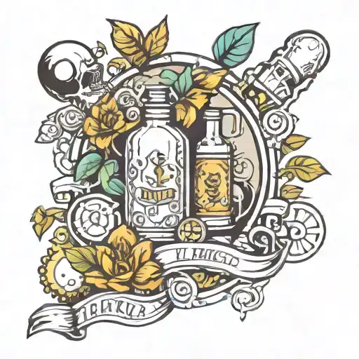 pharmacy and fitness tattoo design idea