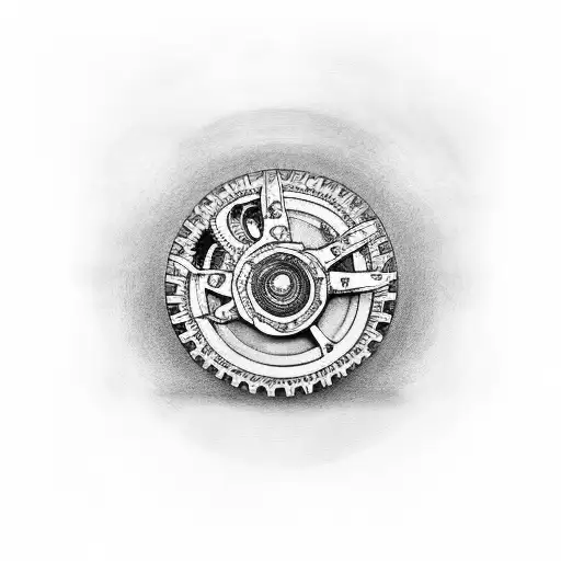 Lyrics ''dont the the sound of your own wheels drive you crazy'' with gears in the back tattoo design idea