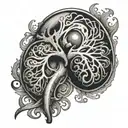kidney tattoo design idea