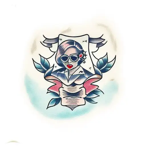 name Evie with old school art tattoo design idea