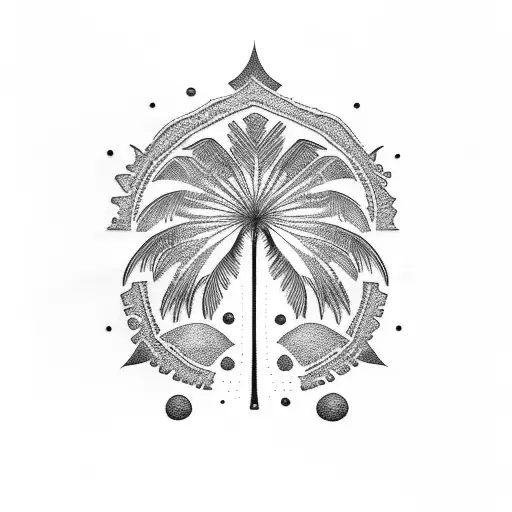 hippie palm tattoo design idea