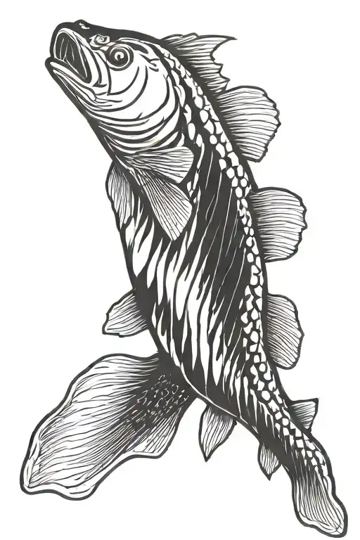 striped bass tattoo design idea