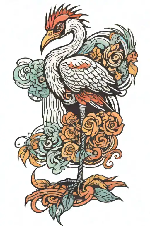 Crane tattoo design idea