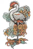 Crane tattoo design idea