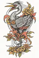 Crane tattoo design idea