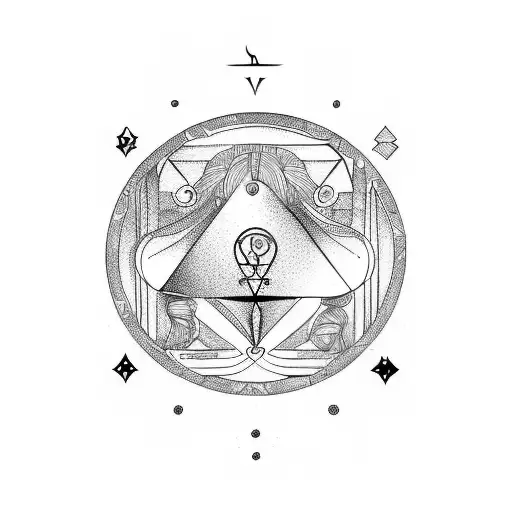 libra and virgo tattoo design idea