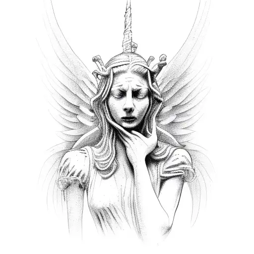 weeping angel tattoo design idea