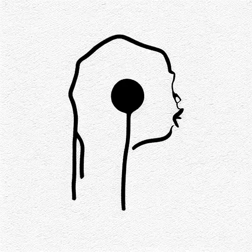 suminagashi abstract on  neck tattoo design idea