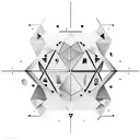 geometric tattoo inside each figure a stage of my life: tennis, guitar, violin, software, ping pong, party, love tattoo design idea