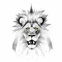 moutnain lion roaring with lightning in the background  tattoo design idea