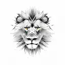 moutnain lion roaring with lightning in the background  tattoo design idea
