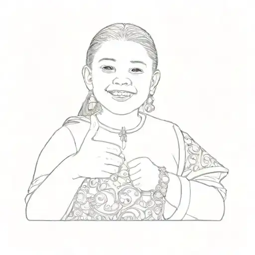 princess wizard girl giving a thumbs up  tattoo design idea